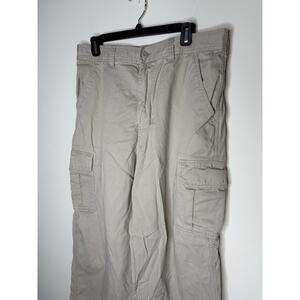 Falls Creek Cargo Pants Mens 34x32 Khaki Outdoor Hiking High Rise